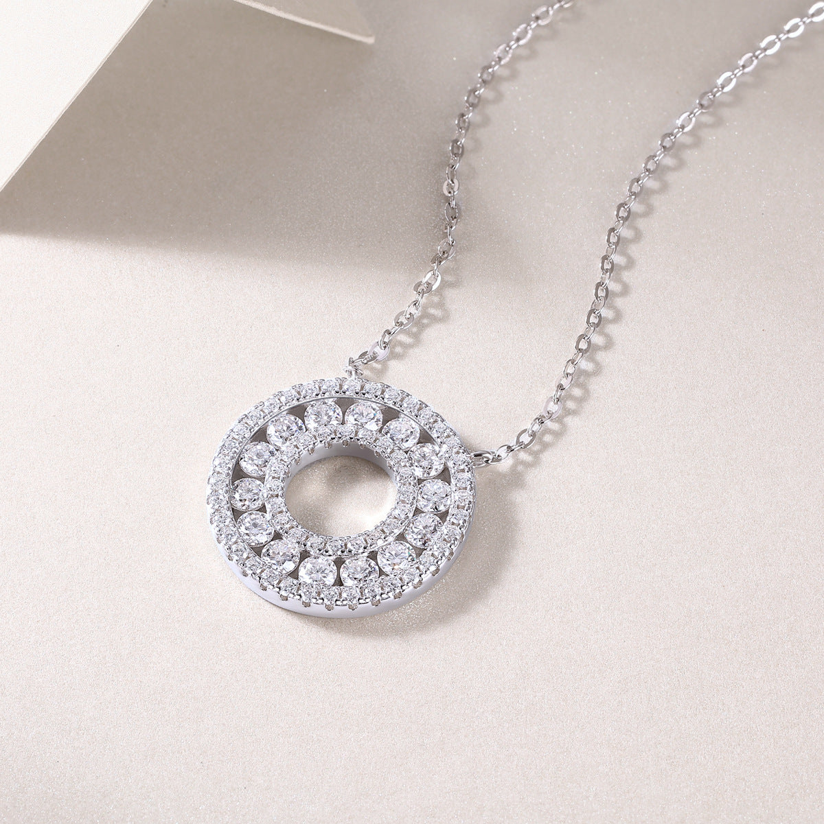 Encounter 1 Carat Moissanite Round Pendant Clavicle Necklace
