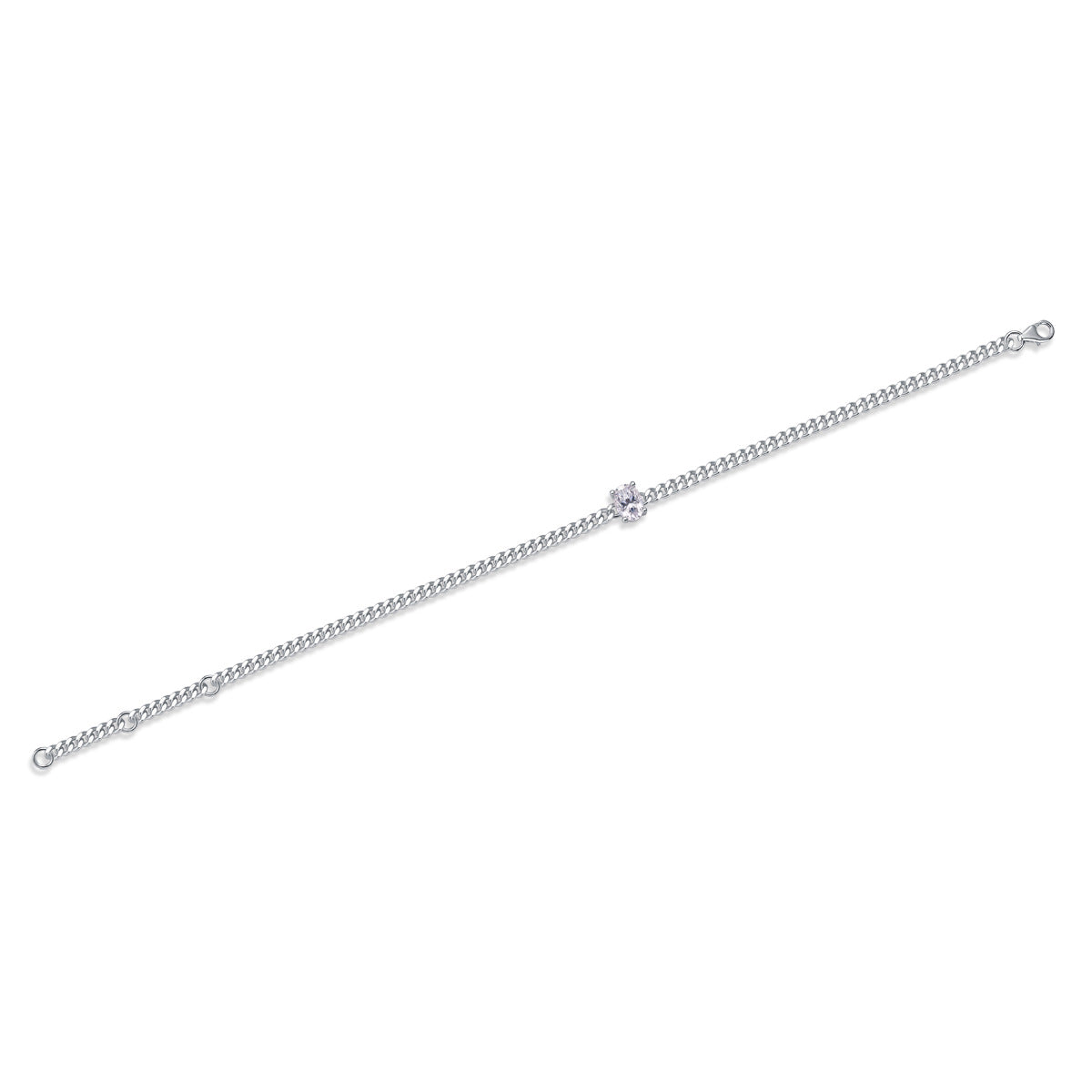 S925 Silver Plated with 18K White Gold 1CT Moissanite Cuban Tennis Bracelet for Men and Women,