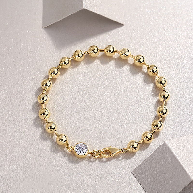 Xueye Wonderland S925 Silver Plated 18K Gold Inlaid 1 Carat Moissanite Bracelet