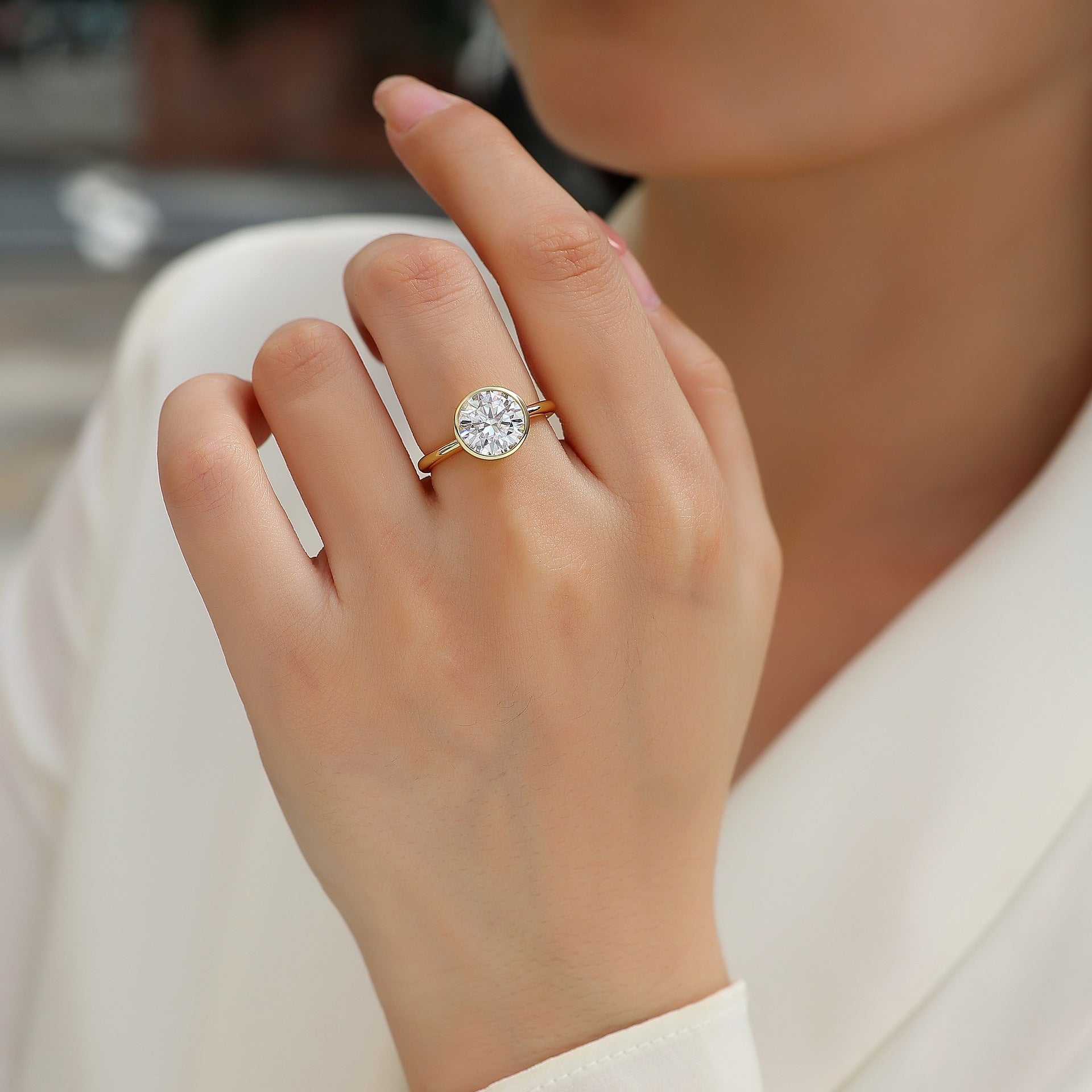 3 Carat Moissanite Diamond Engagement Ring for Women