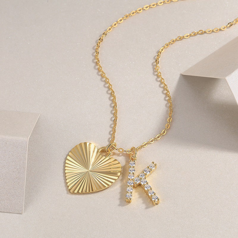 Heartfelt Secret Letter K Moissanite Necklace For Women