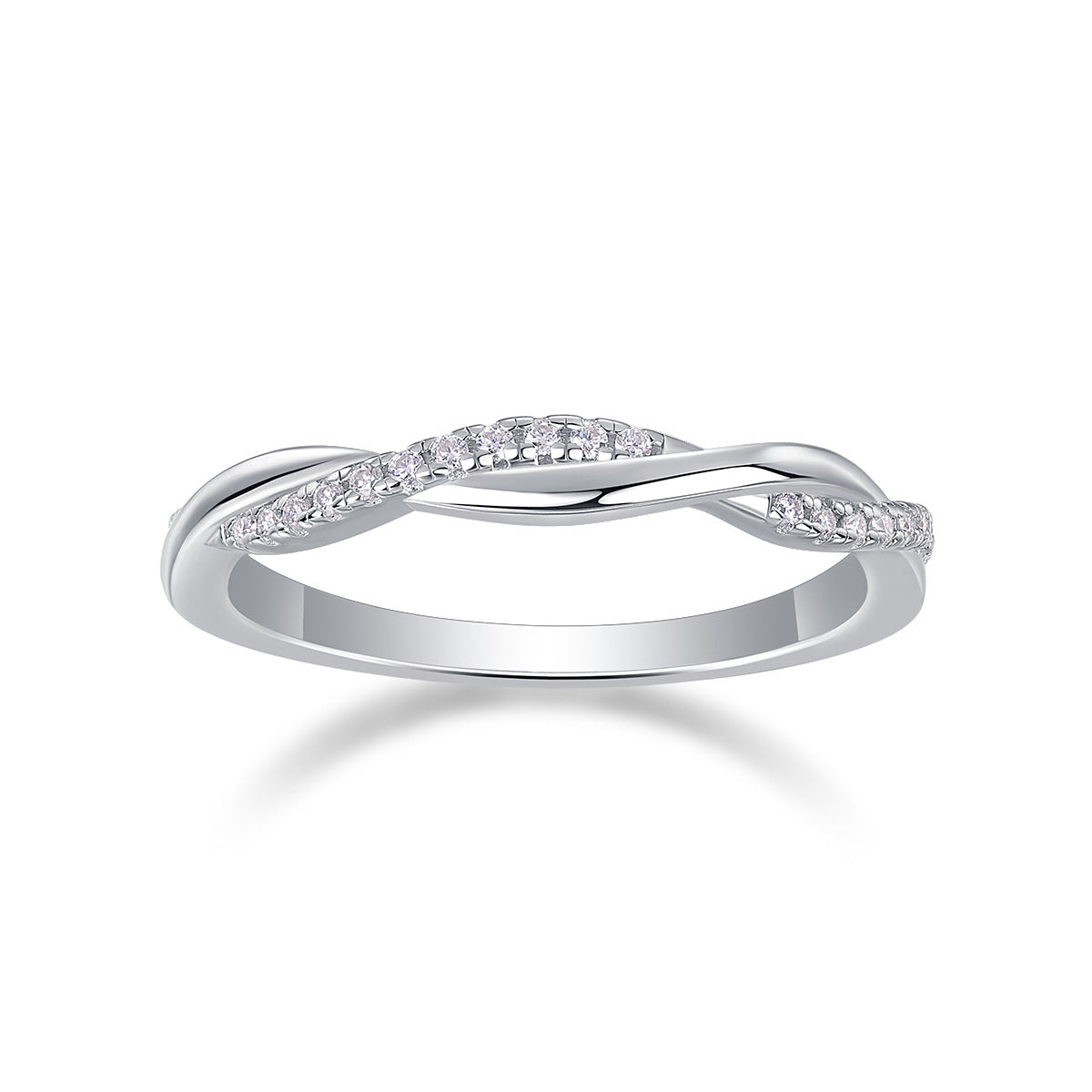 S925 Plated 18K White Gold Moissanite Diamond Braided Ring Engagement Rings For Women
