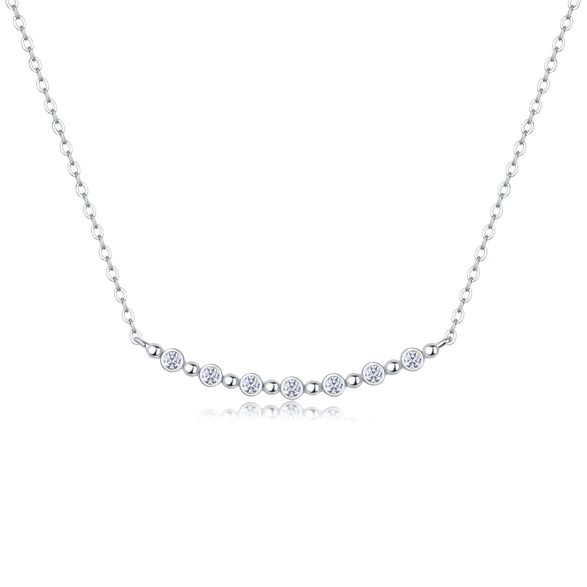 Reciprocating Moissanite Clavicle Necklace For Women