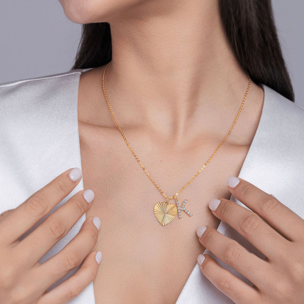 Heartfelt Secret Letter K Moissanite Necklace For Women