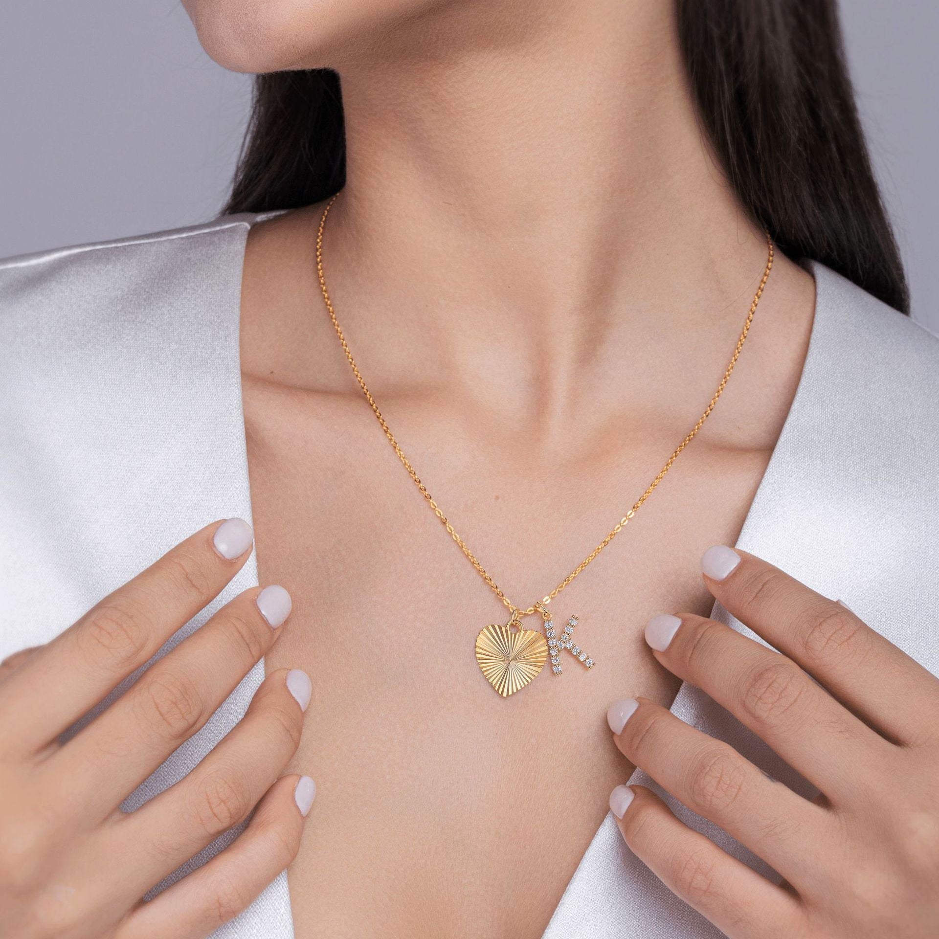 Heartfelt Secret Letter K Moissanite Necklace For Women