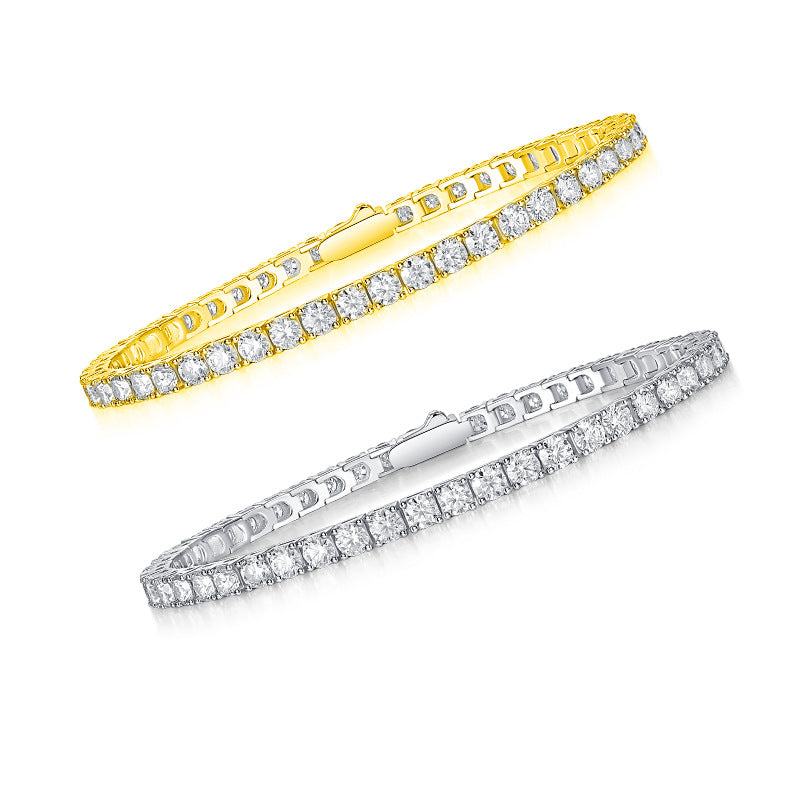 High Quality Men's and Women's Moissanite Bracelet S925 Plated with 18K Gold