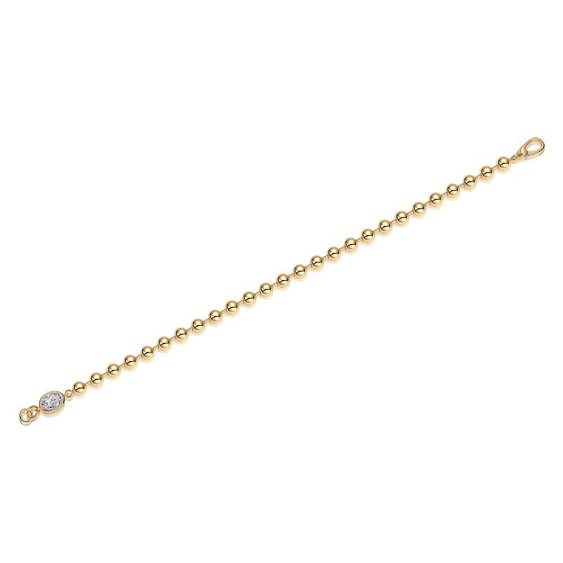 Moissanite Small Gold Bead Bracelet for Women S925 Silver Plated with 18k Gold
