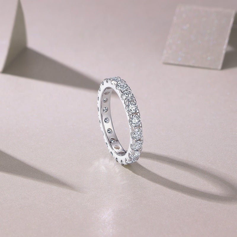 Spring Breeze Ten Miles Full Row Moissanite Ring