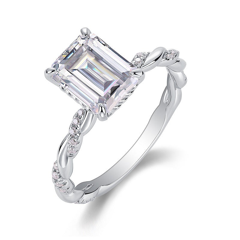 Princess Cut 2 Carat Moissanite Engagement Ring For Women