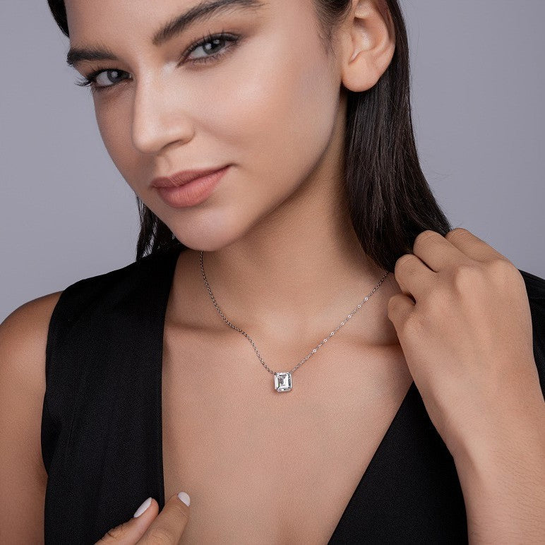 3.5 Carat Moissanite Pendant Necklace For Women