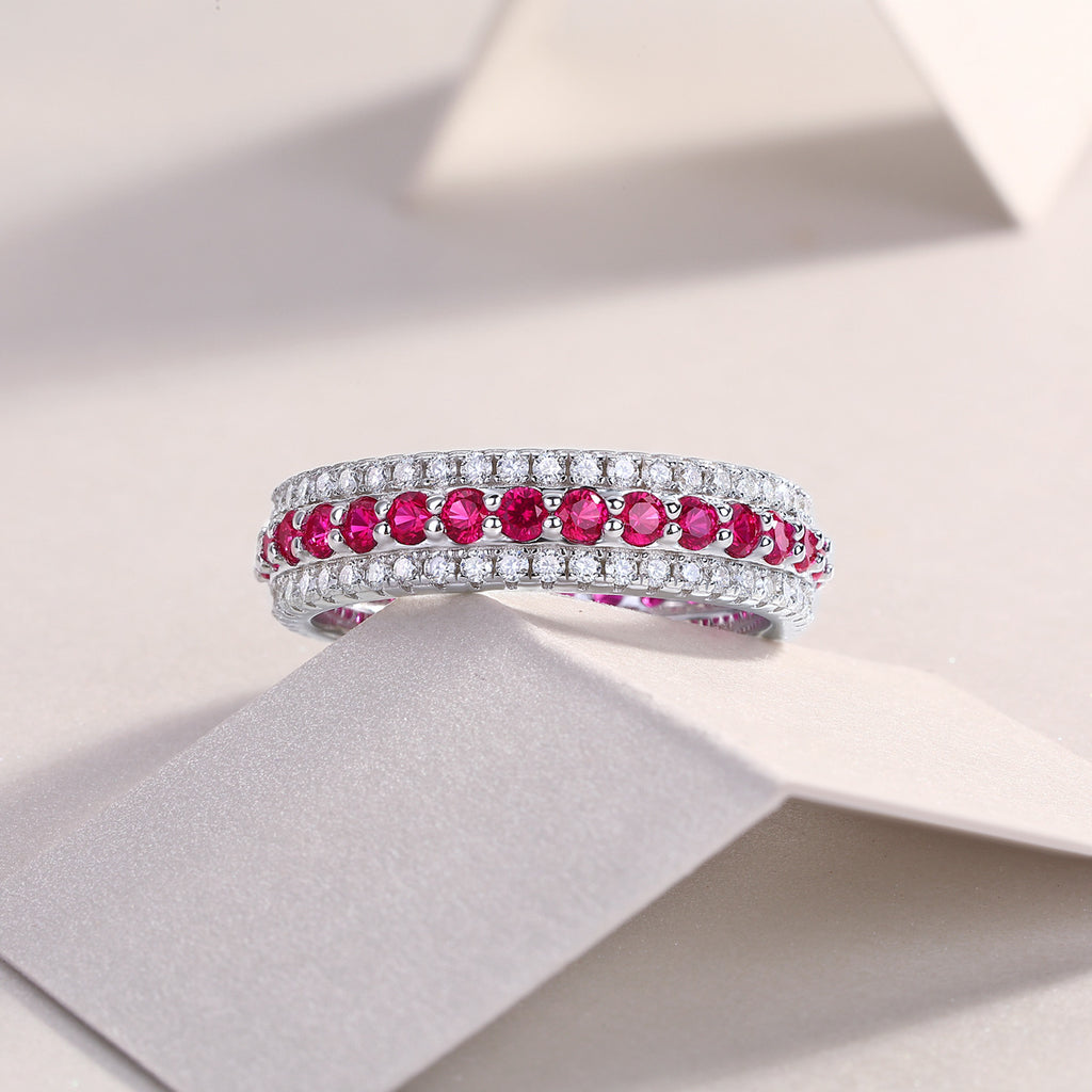 Colorful Cultivated Gemstone Moissanite Ring for Women