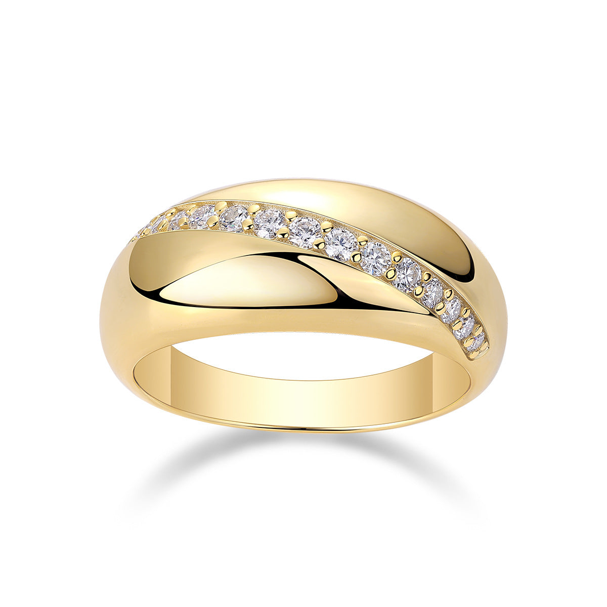 Vintage Gold Moissanite Electroplated 18K Gold Ring for Women