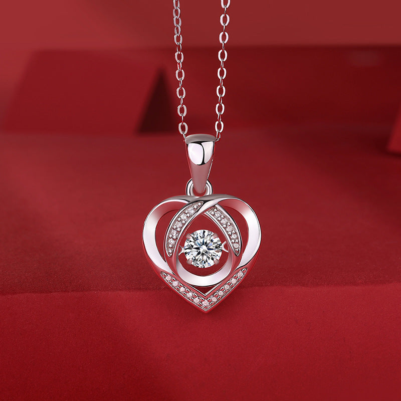 0.5CT Lab Grown Diamond D-VVS1 Heart Shape Necklace For Women