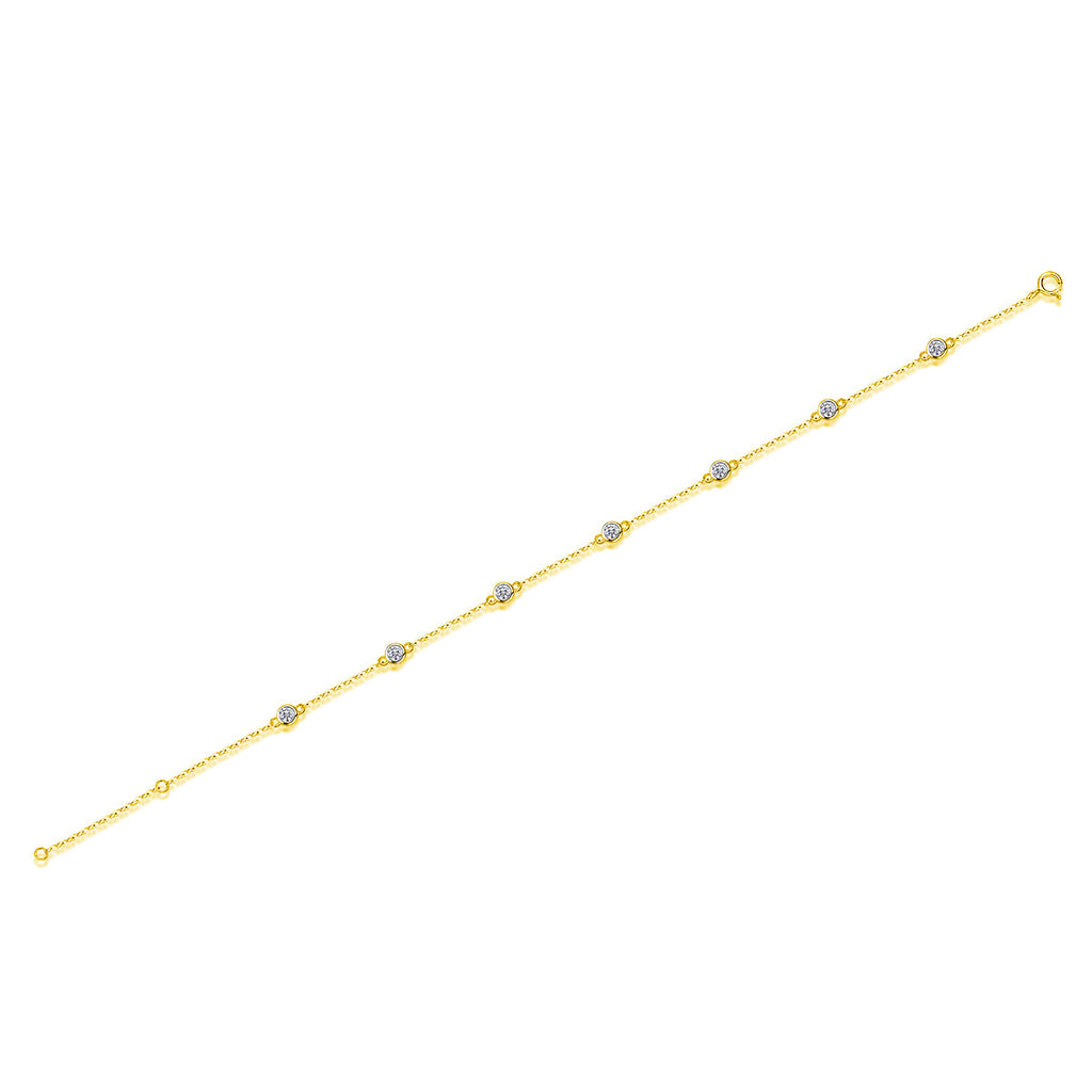 Moissanite Bubble Bracelet for Women S925 Silver Plated with 18K White Gold