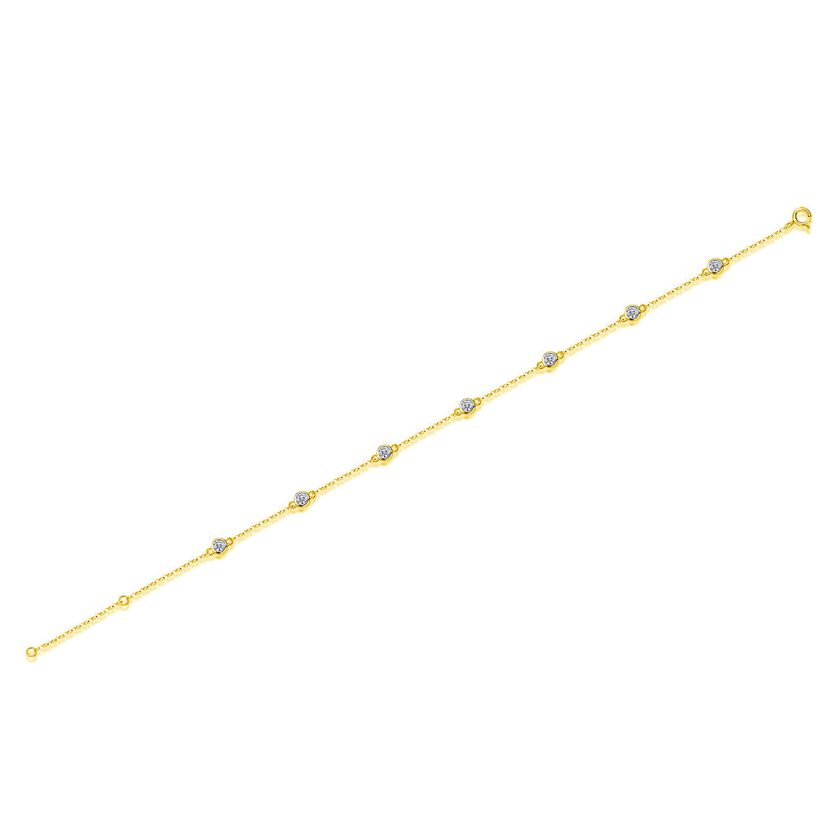 Moissanite Bubble Bracelet for Women S925 Silver Plated with 18K White Gold