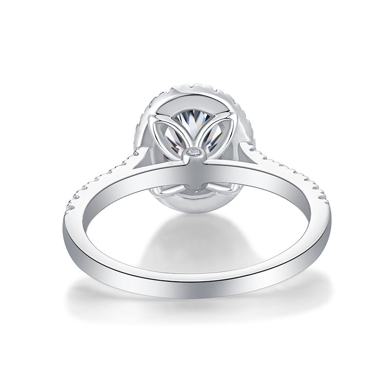 Egg-shaped 7*9 Moissanite Diamond Ring for Women