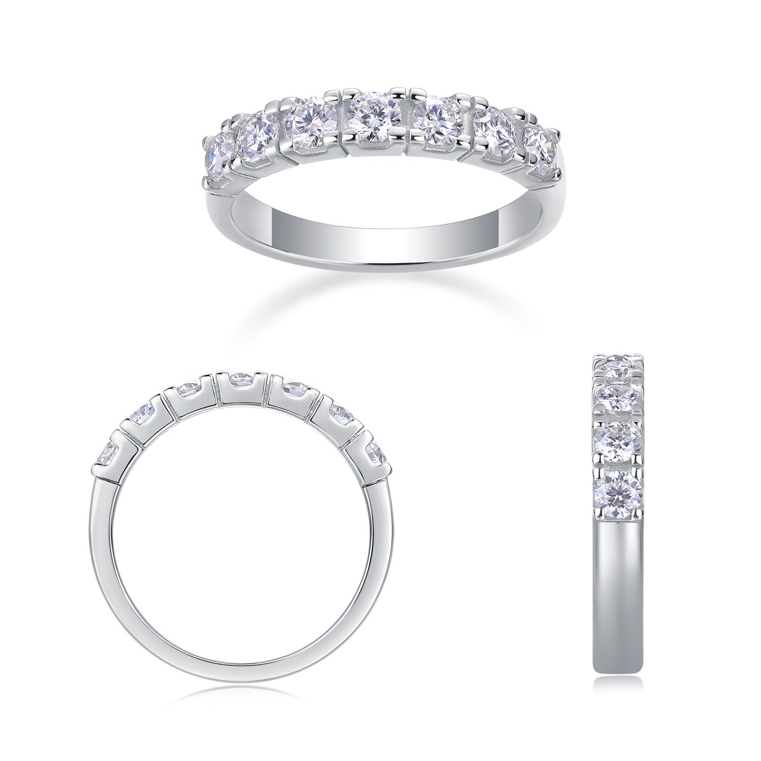 Single Row Moissanite Diamond Ring for Women