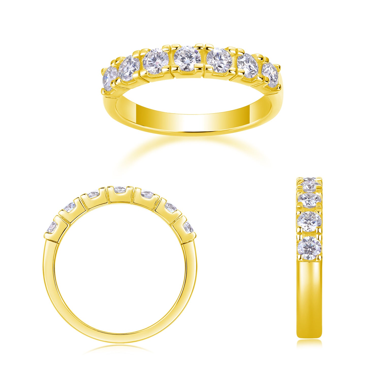 Single Row Moissanite Diamond Ring for Women