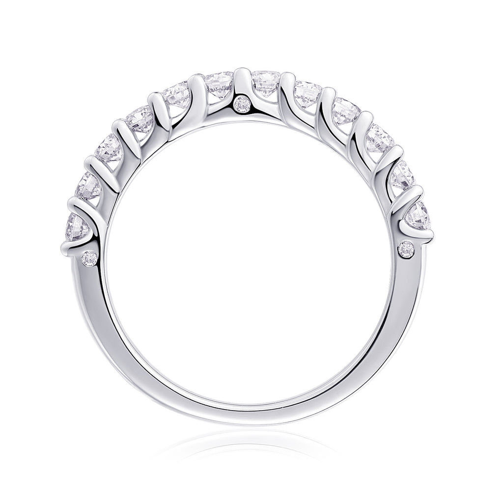 S925 Silver Inlaid Moissanite Ring Stacking Style