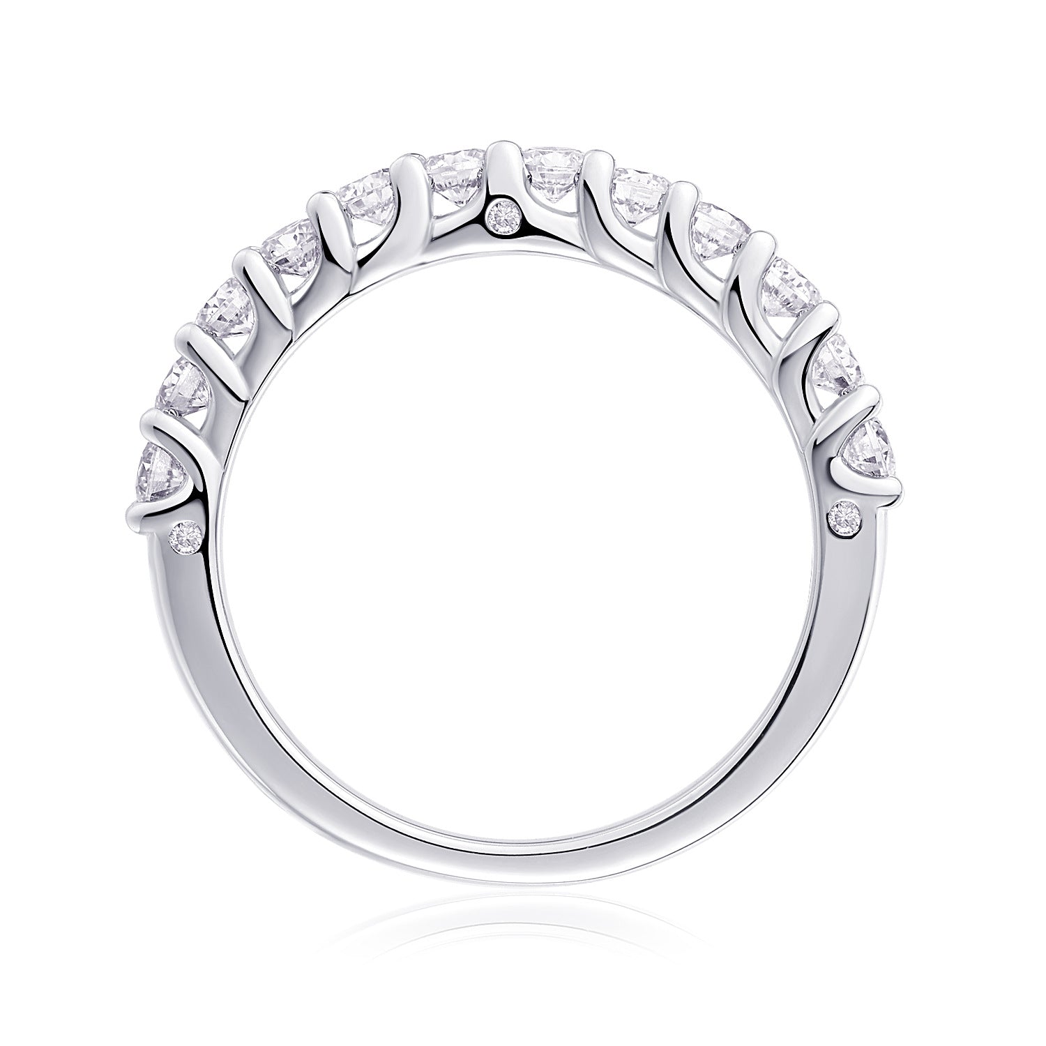 S925 Silver Inlaid Moissanite Ring Stacking Style
