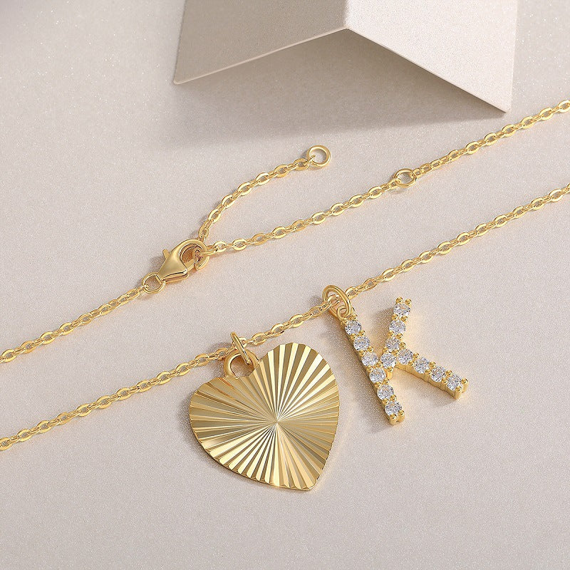Heartfelt Secret Letter K Moissanite Necklace For Women