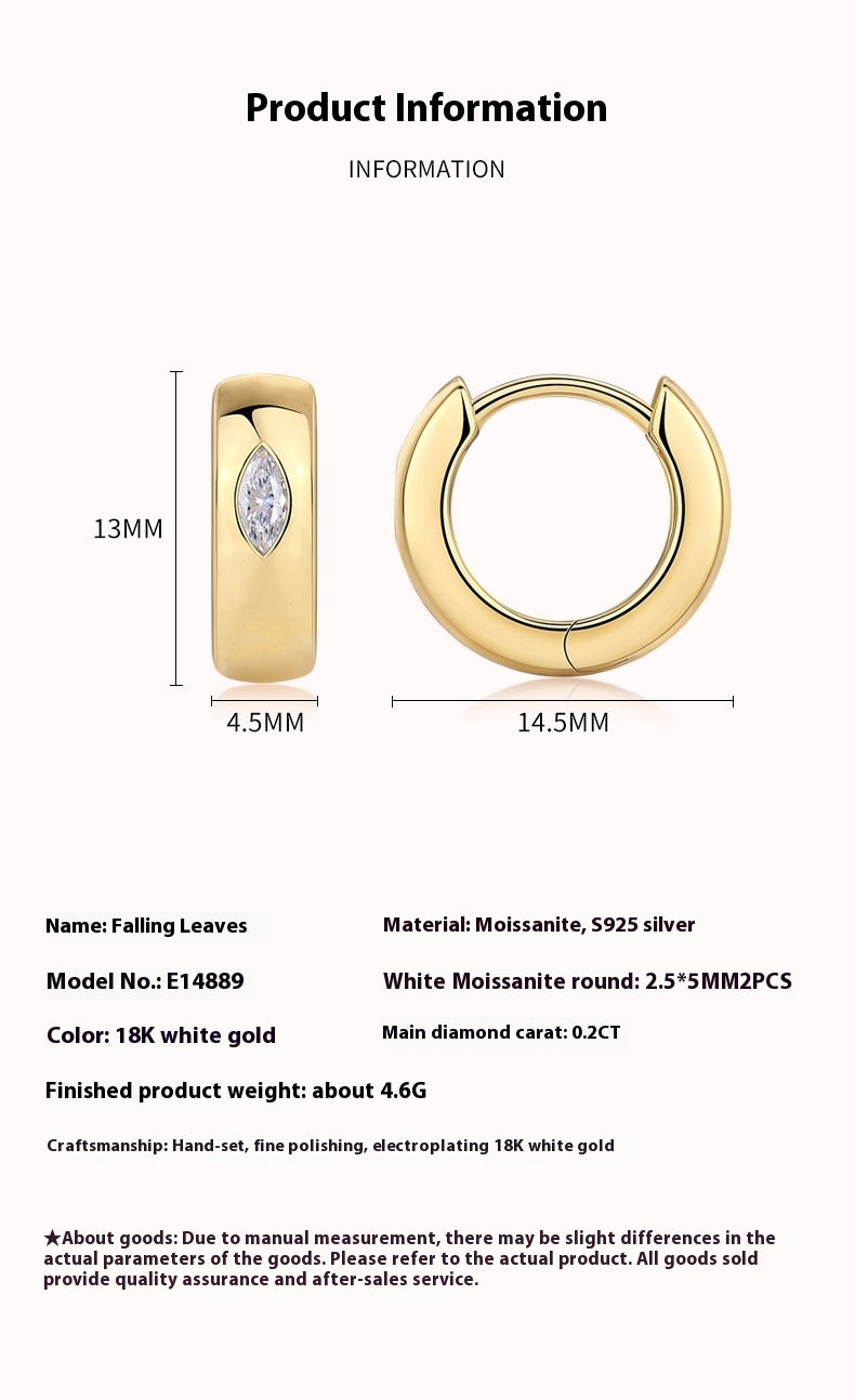 0.4 Carat Moissanite Round Earrings S925 Sterling Silver plated 18K Gold