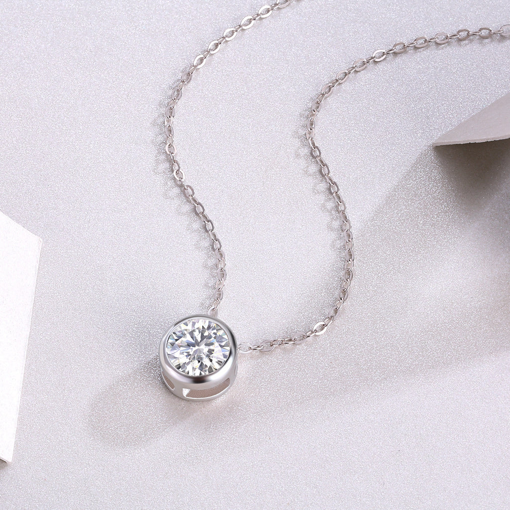 1 Carat Moissanite Necklace for Women