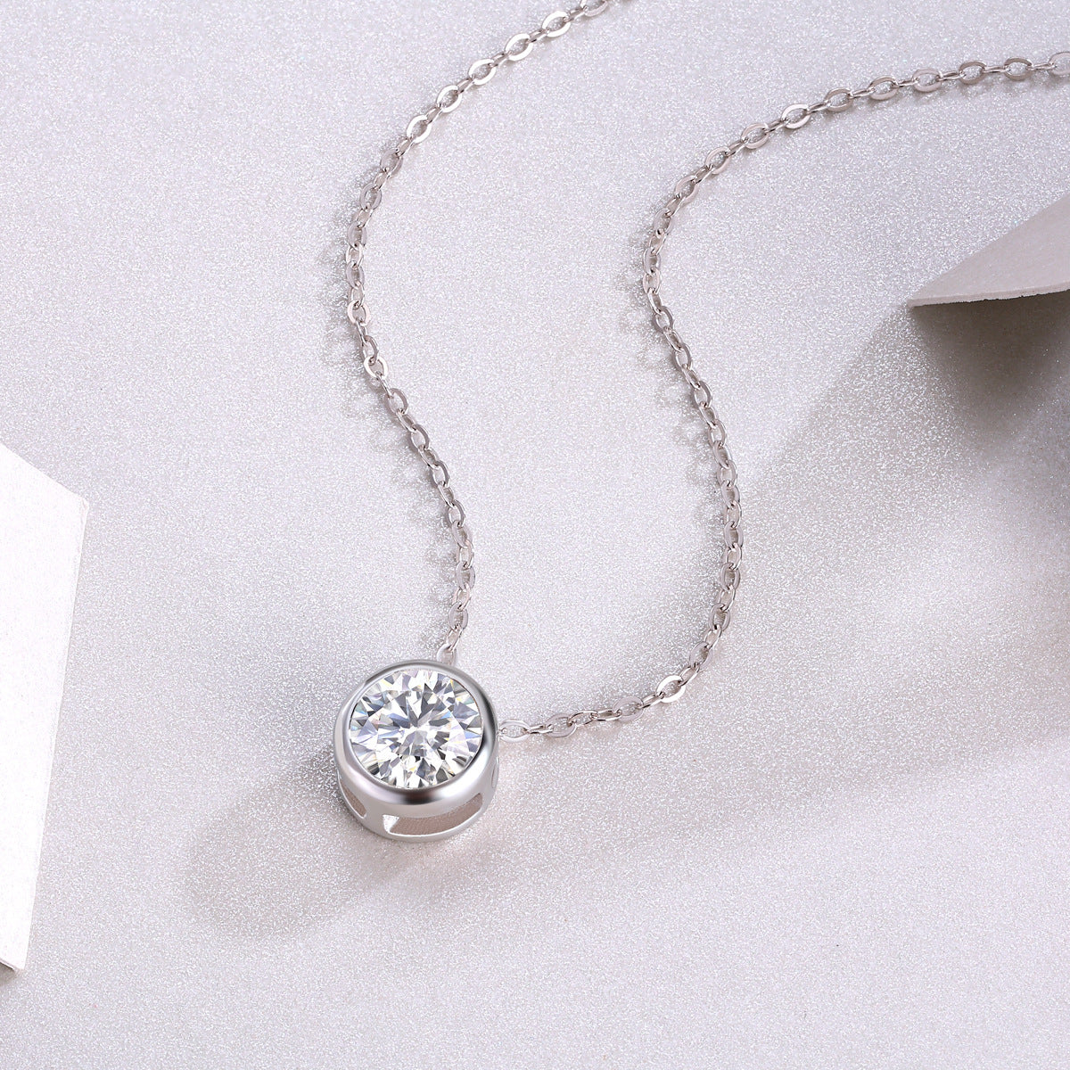 1 Carat Moissanite Necklace for Women