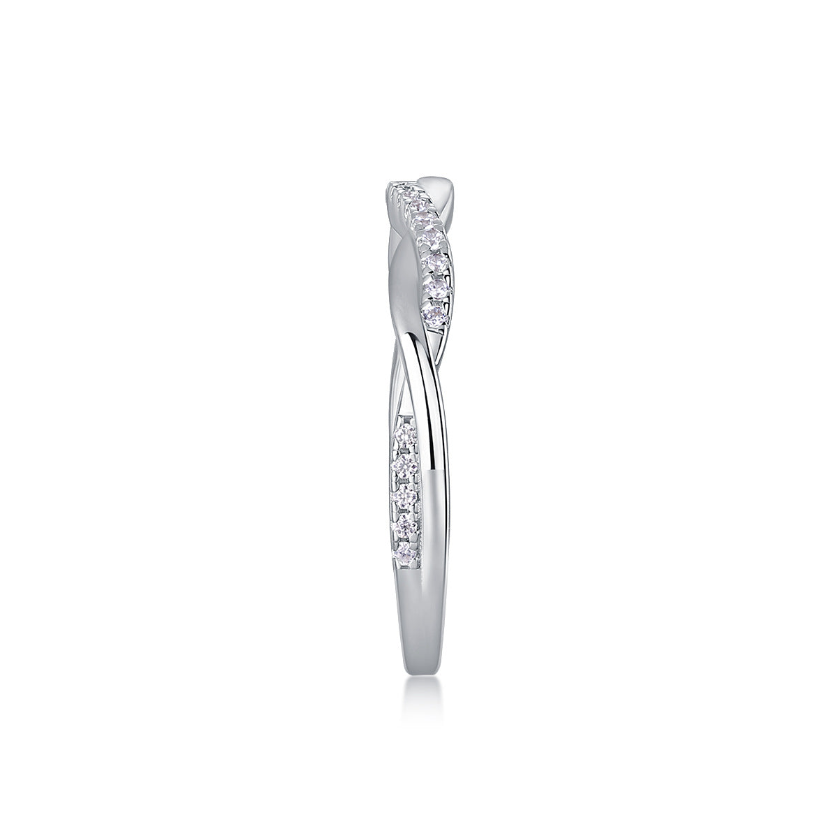 S925 Plated 18K White Gold Moissanite Diamond Braided Ring Engagement Rings For Women