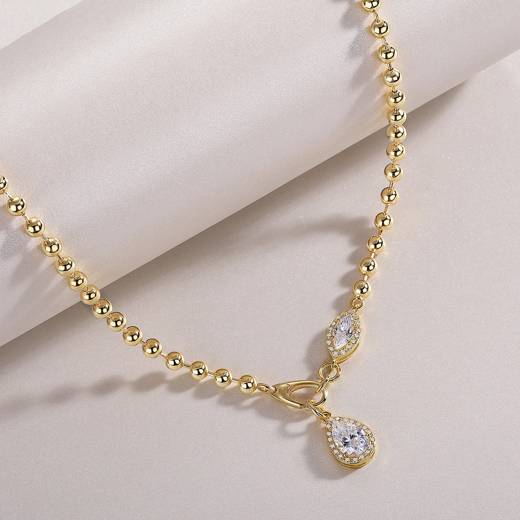 Twilight Orchid Double Diamond Moissanite 18K Gold Plated 18K Silver Necklace