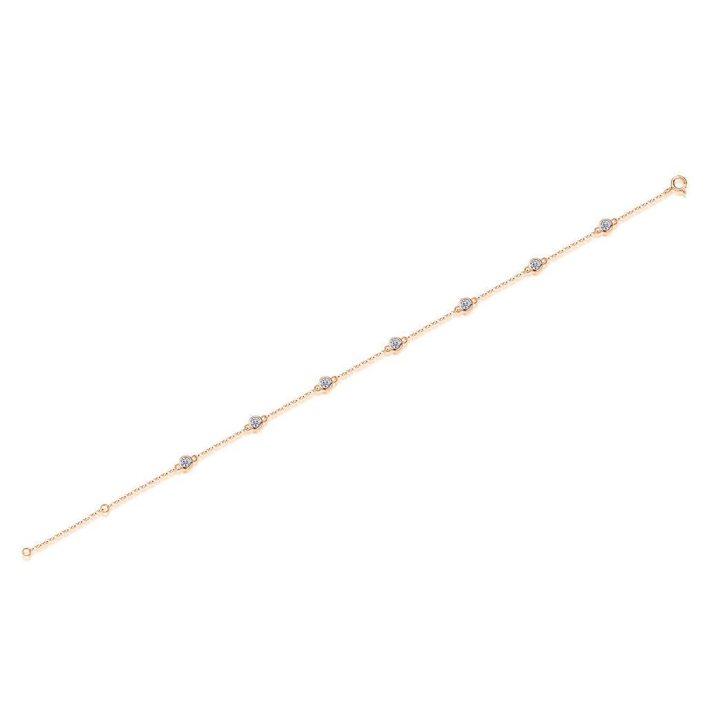 Moissanite Bubble Bracelet for Women S925 Silver Plated with 18K White Gold