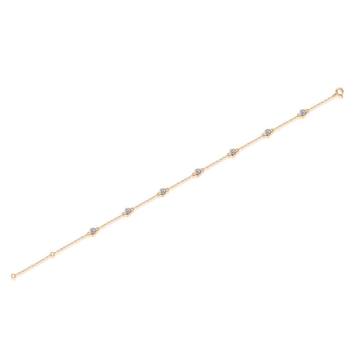 Moissanite Bubble Bracelet for Women S925 Silver Plated with 18K White Gold
