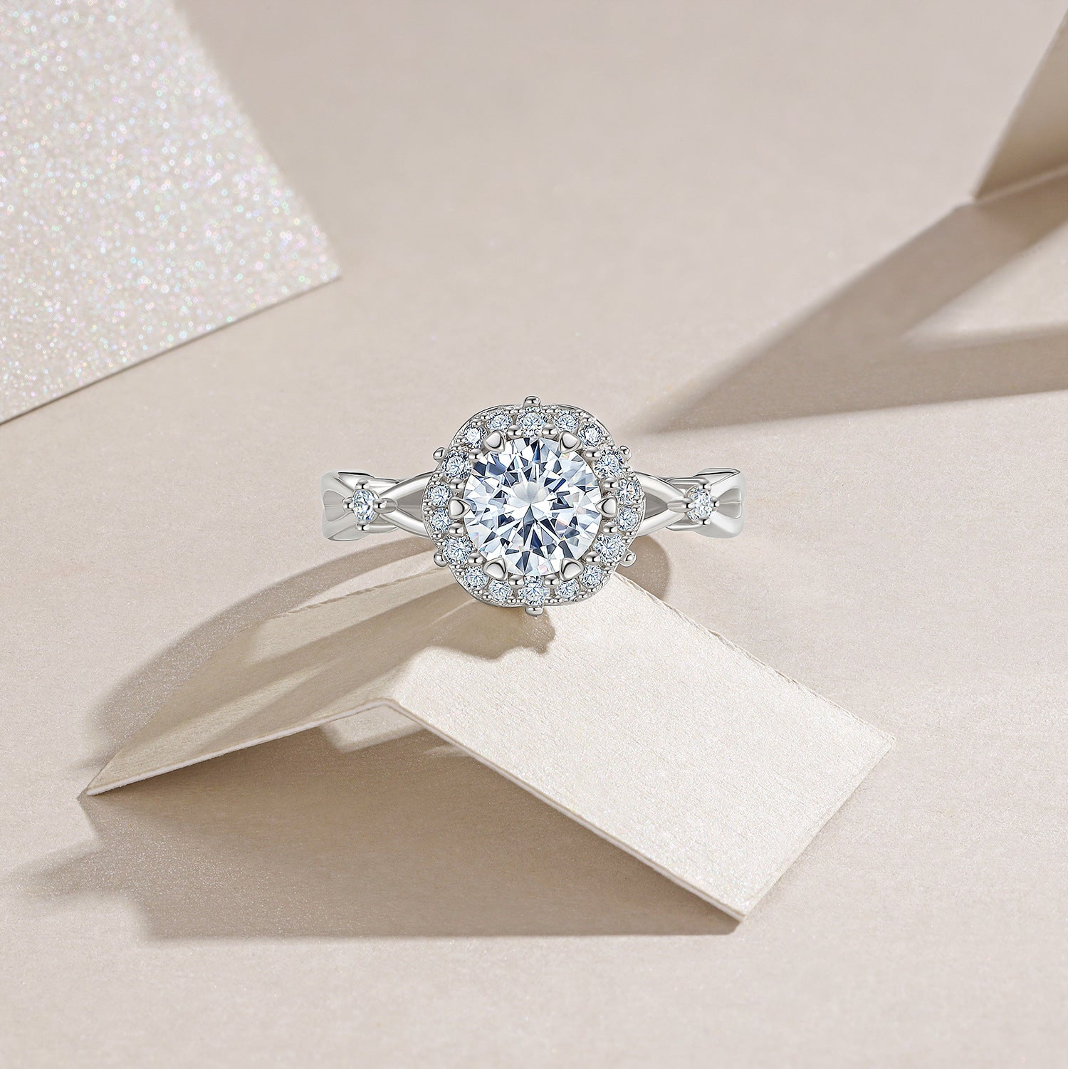 1 Carat Moissanite Diamond Ring for Women