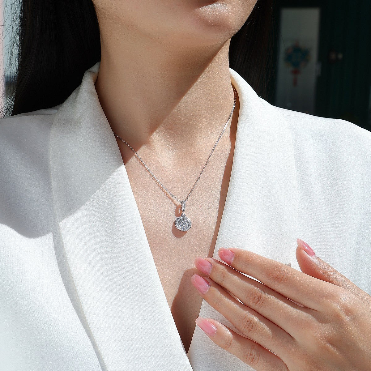 Genuine S925 Silver Moissanite Fashion Personality Pendant Necklace