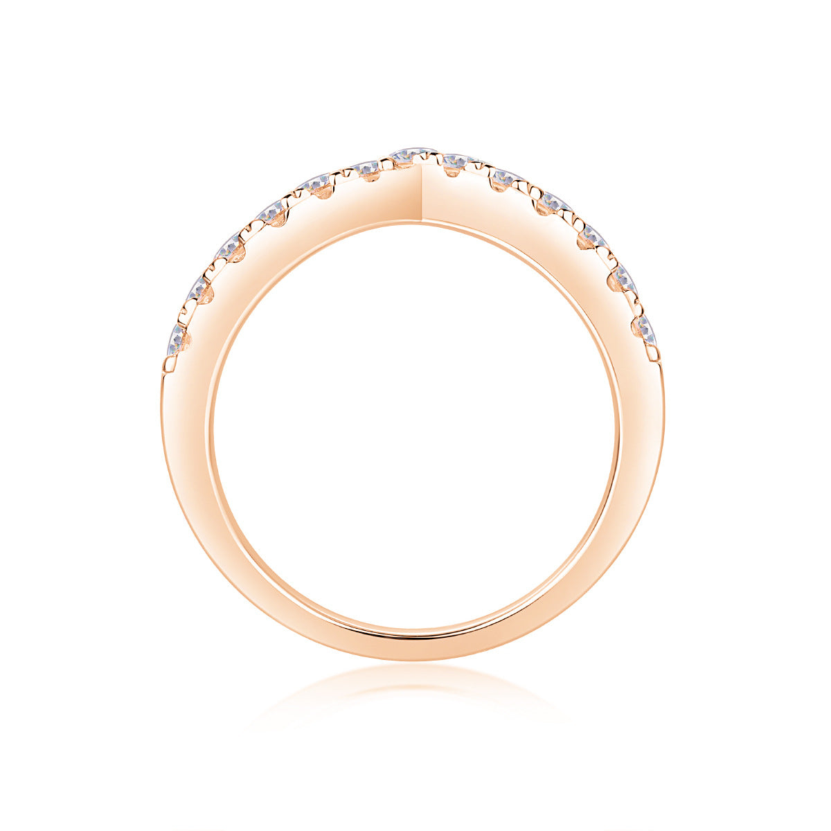 V-shaped Moissanite Ring for Women