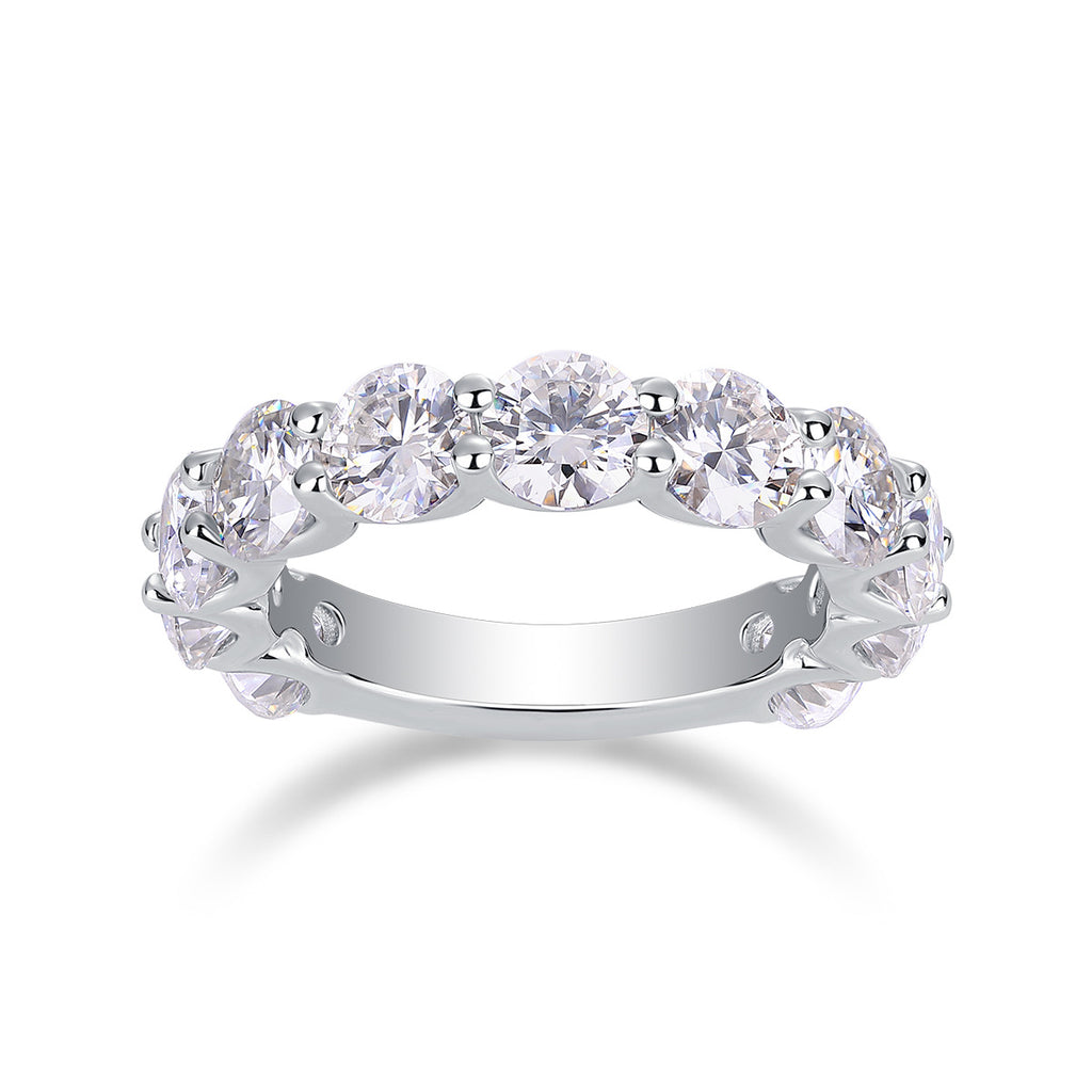 Colorful Moment 5 Carat Single Row Moissanite Diamond Couple Rings for Men and Women