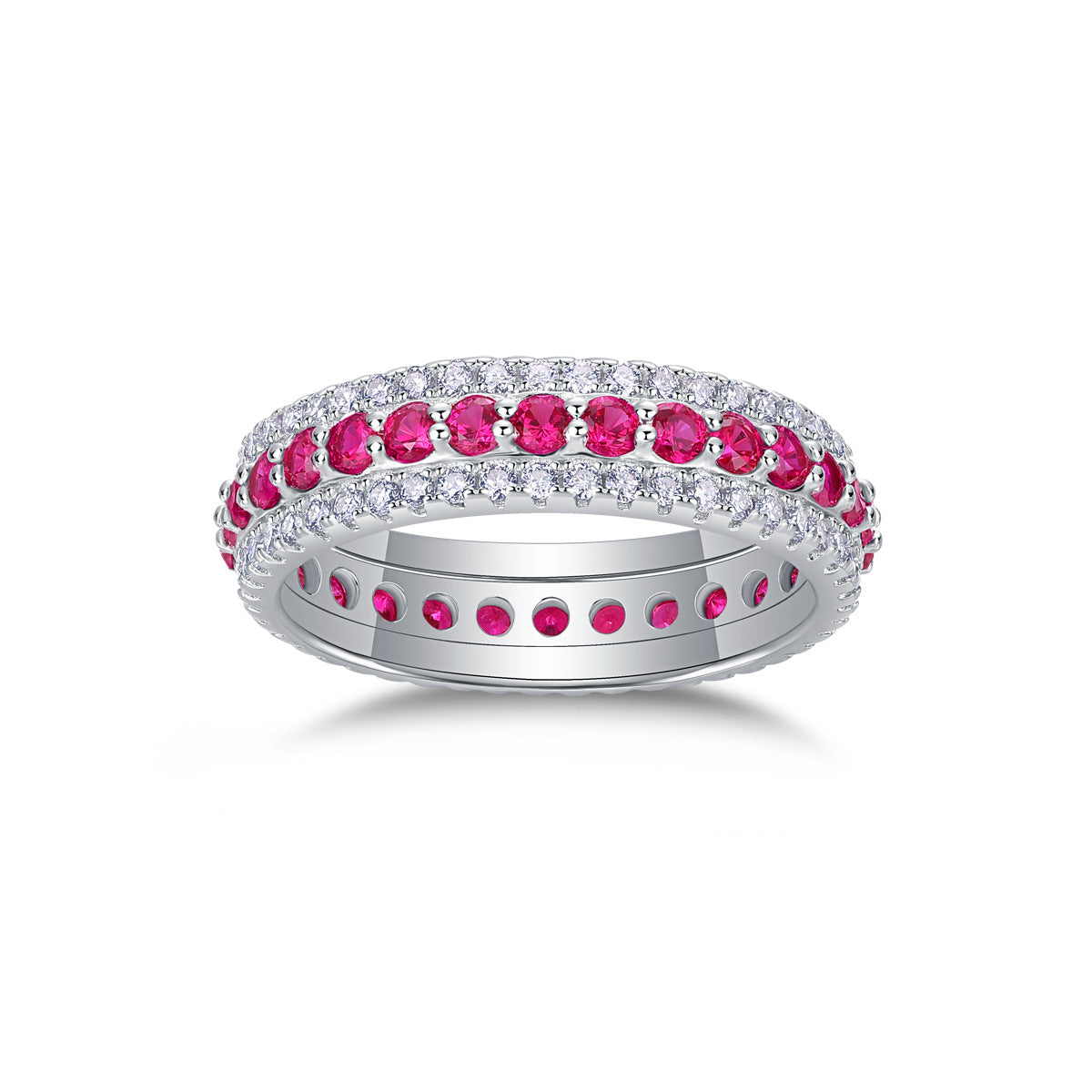 Colorful Cultivated Gemstone Moissanite Ring for Women