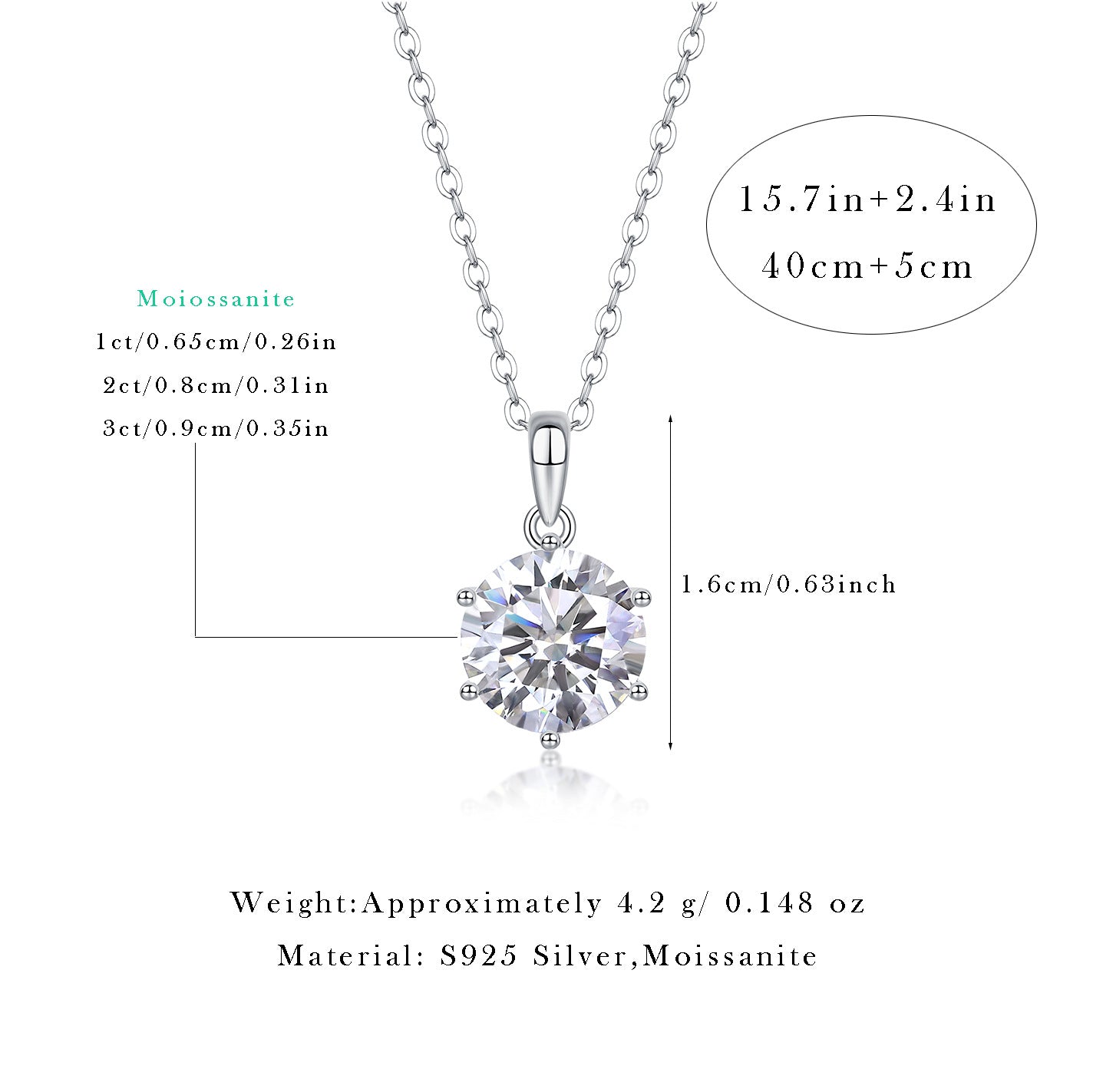 1 Carat D-VVS1 Lab-Grown Diamond Pendant (Necklace Not Included)
