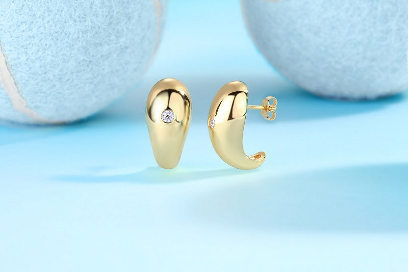 Moissanite Vintage Earrings S925 Silver Gold Plated