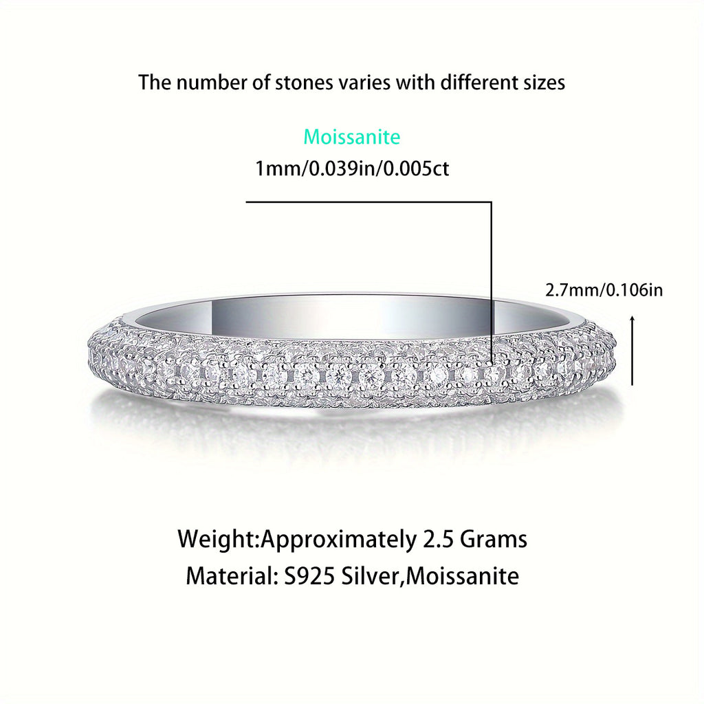 Moissanite Diamond Ring for Men and Women S925 Silver Plated with 18K Gold