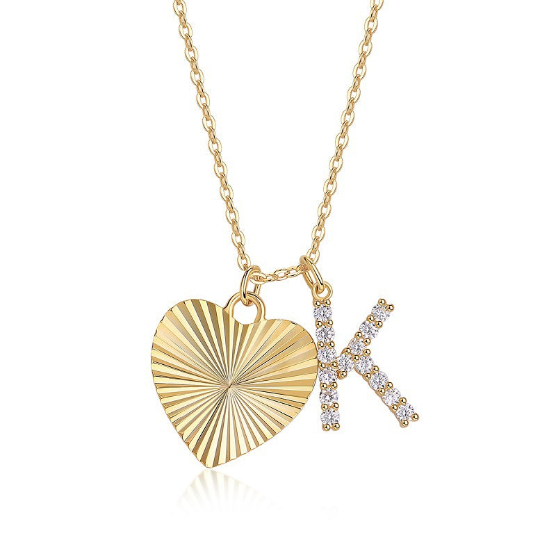 Heartfelt Secret Letter K Moissanite Necklace For Women