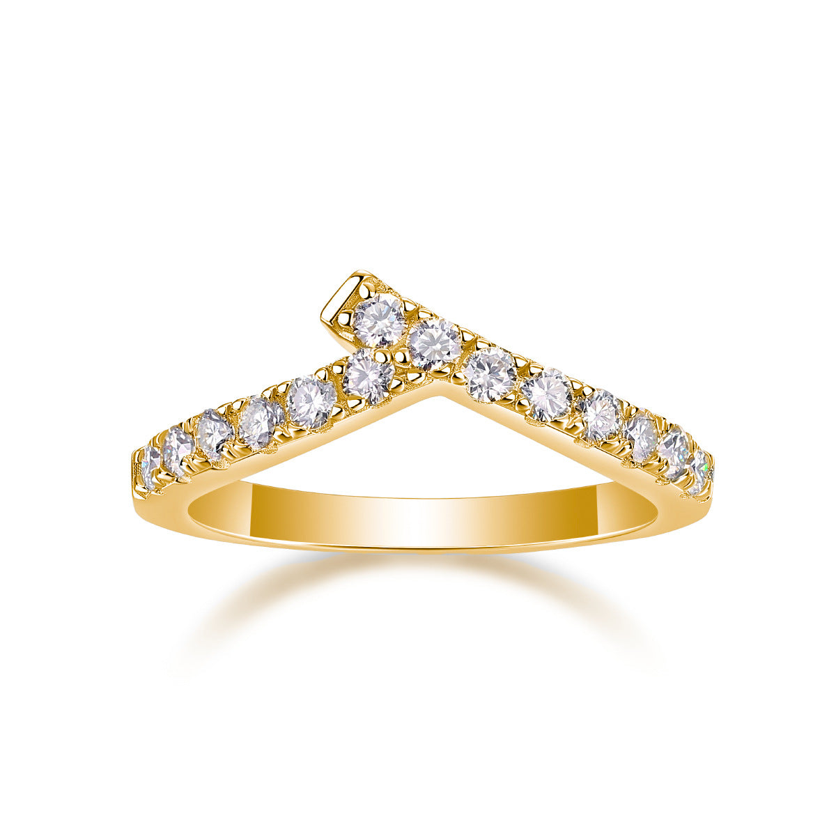 V-shaped Moissanite Ring for Women