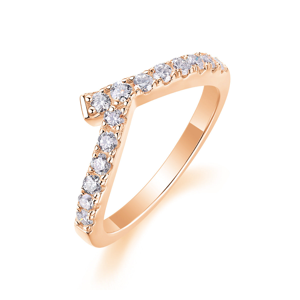 V-shaped Moissanite Ring for Women