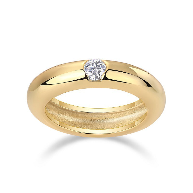 0.5CT Moissanite Couple Rings S925 Sterling Silver Plated with 18K Gold Rings