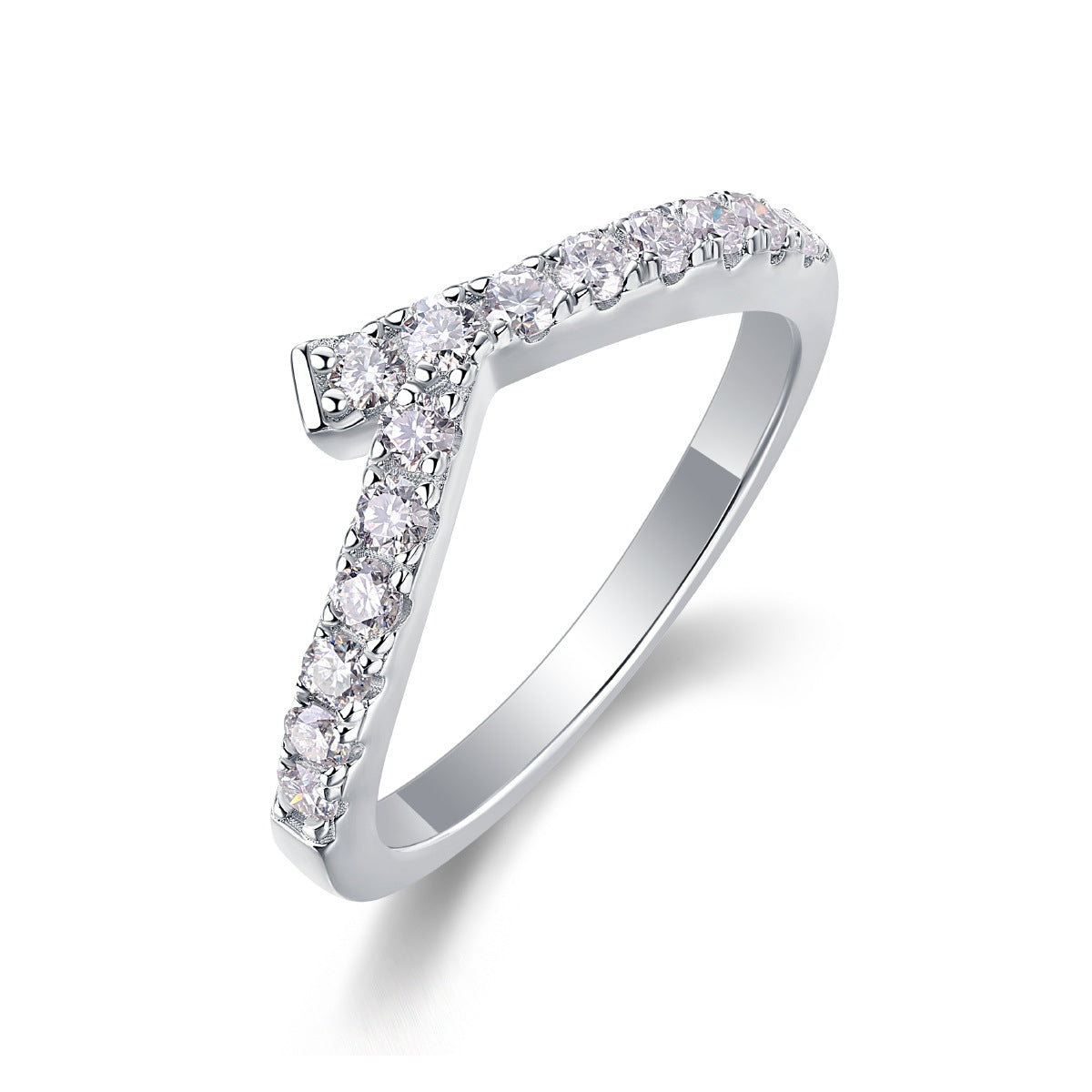V-shaped Moissanite Ring for Women