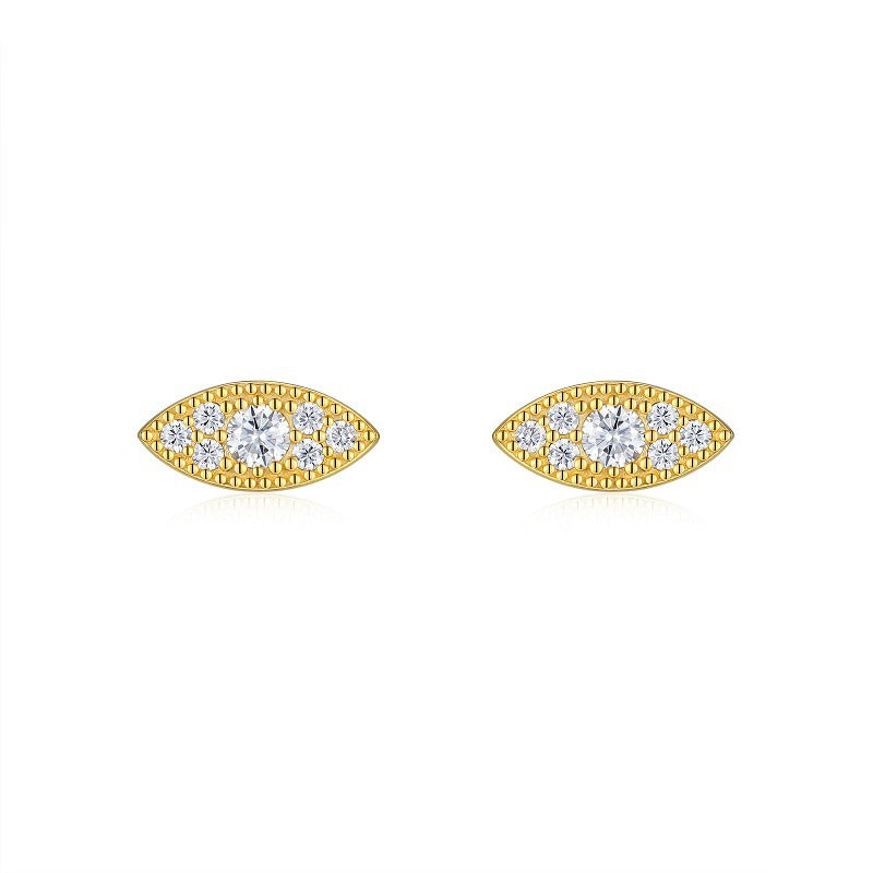 Gold S925 Silver Inlaid Moissanite Stud Earrings for Women