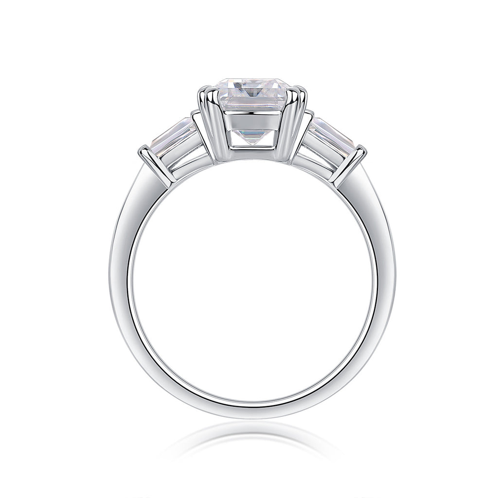 Moissanite Emerald Square Cut Ring for Women