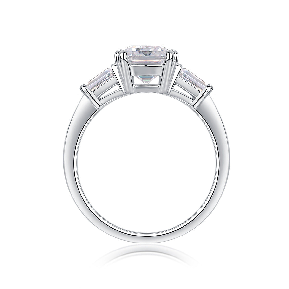Moissanite Emerald Square Cut Ring for Women