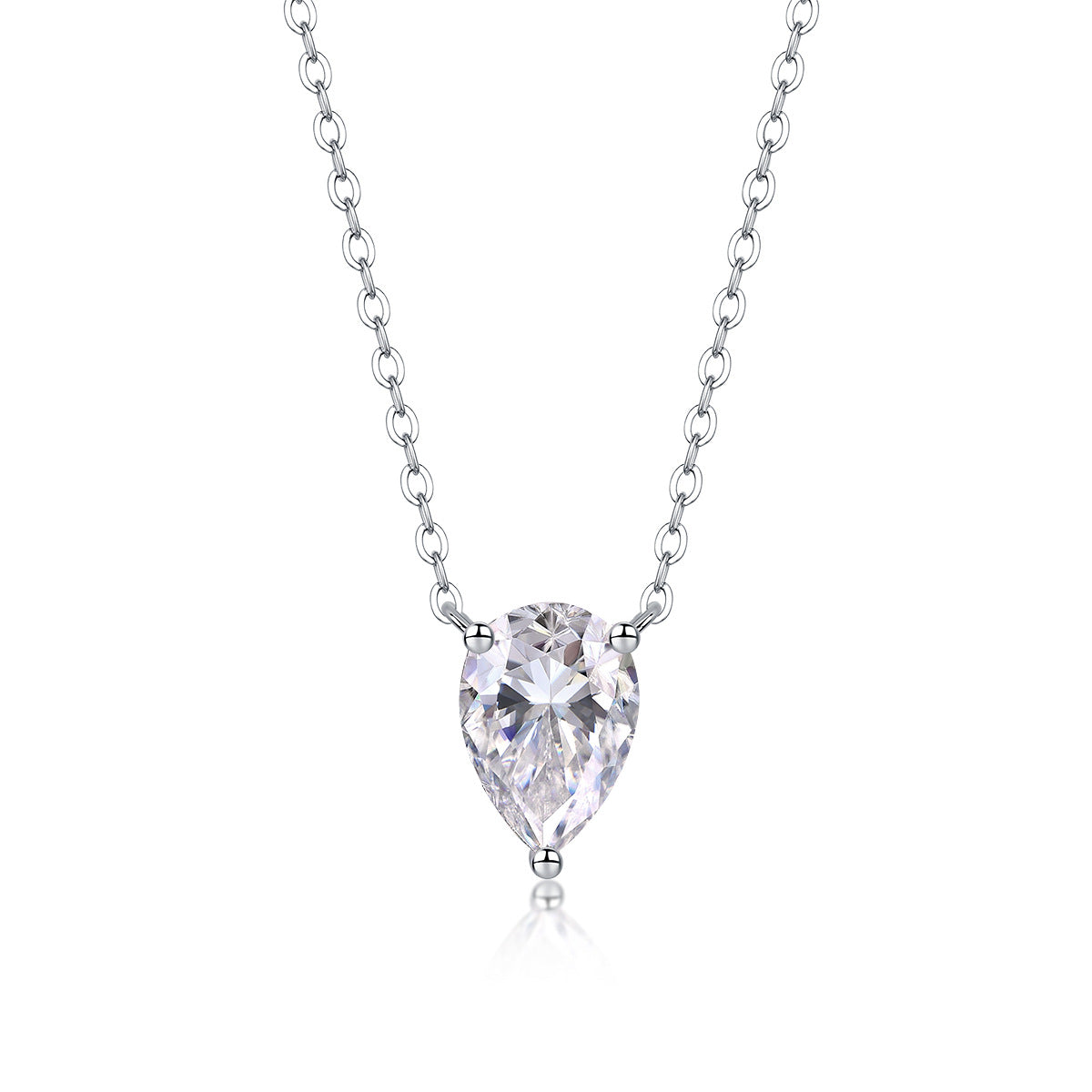Pear Shape 2.5CT Moissanite Necklace for Women S925 Plated with 18K White Gold