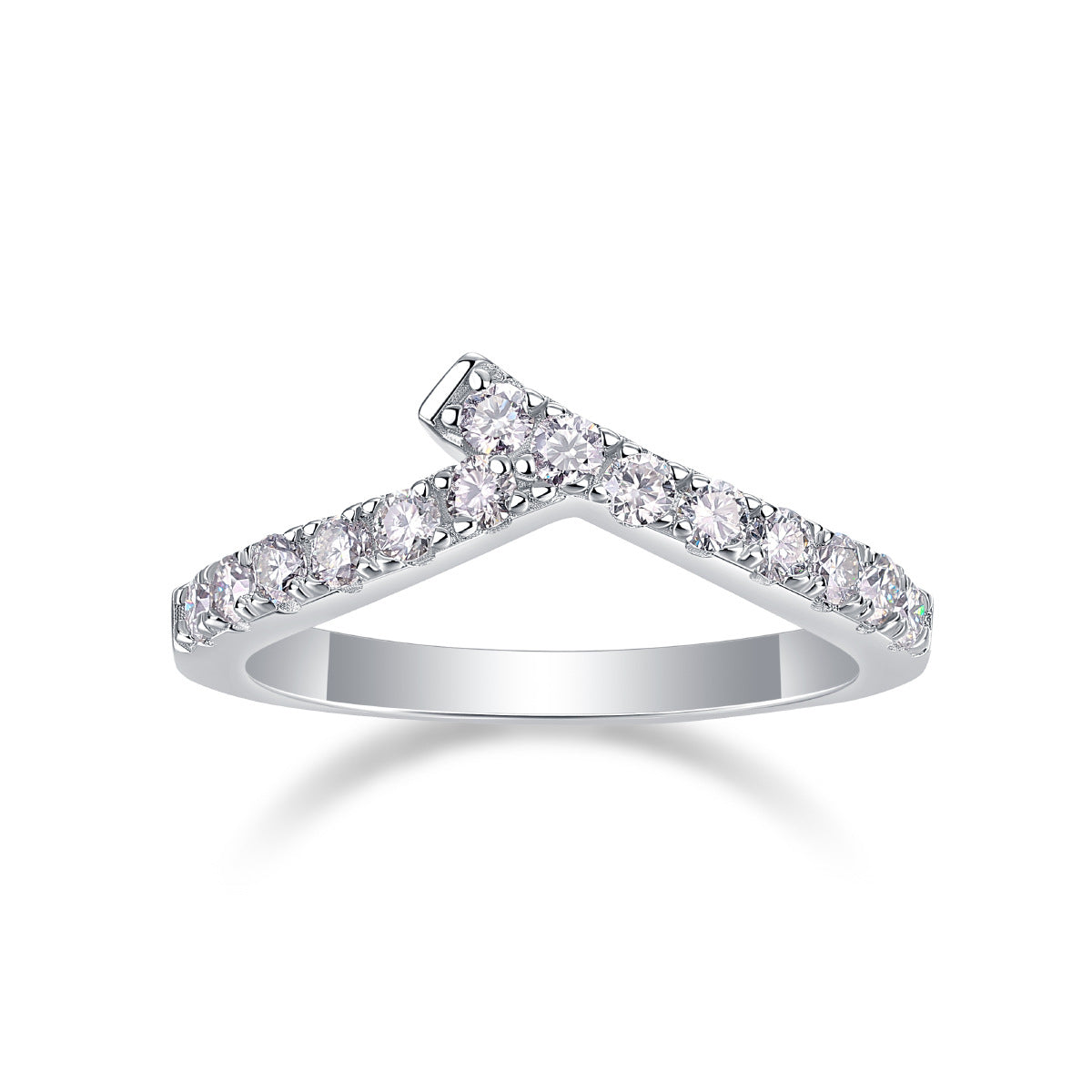 V-shaped Moissanite Ring for Women